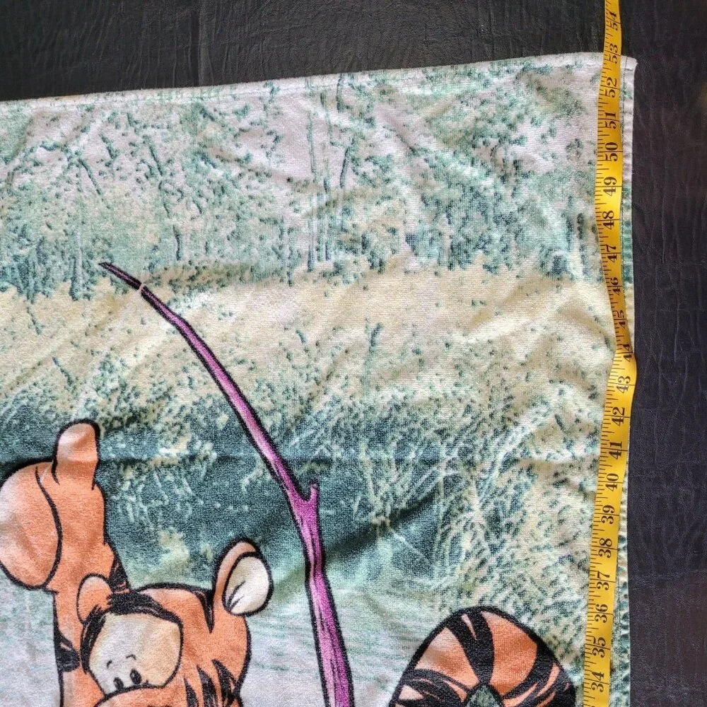 Disney‎ Tigger Beach Towel Kids Green Vintage Fishing 30x54 Cotton